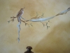 wren on branch on master bedroom wall