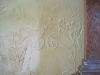 embossed plaster wall of dining room